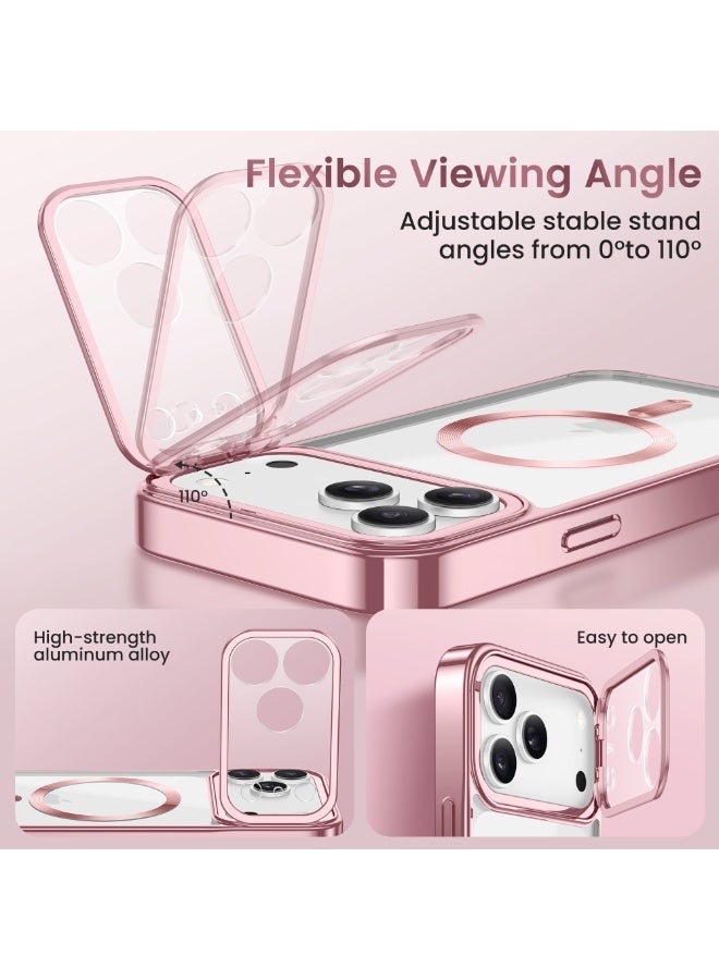 GolbinBox Magnetic for iPhone 17 Pro Max Case with Stand, [Compatible with MagSafe], Camera Control Capture Button, 17FT Military-Grade Protection, Shockproof Slim Phone Case 6.9"(Pink/Clear) - Image 5